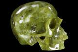 Realistic, Polished Jade (Nephrite) Skull #116489-4